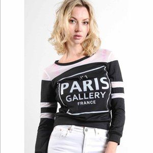 Black & White Sheer "Paris" Graphic Tee Shirt